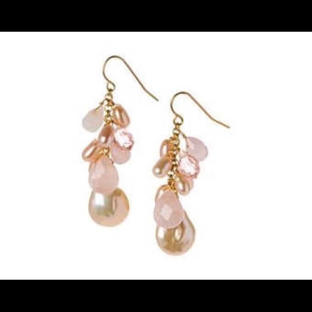Giu Giu Freshwater Pearl & Rose Quartz Earring